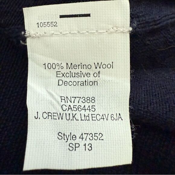 J.Crew Merino Wool V-Neck Sweater Tank Top Navy with Colorful Trim Size XS - Picture 5 of 7